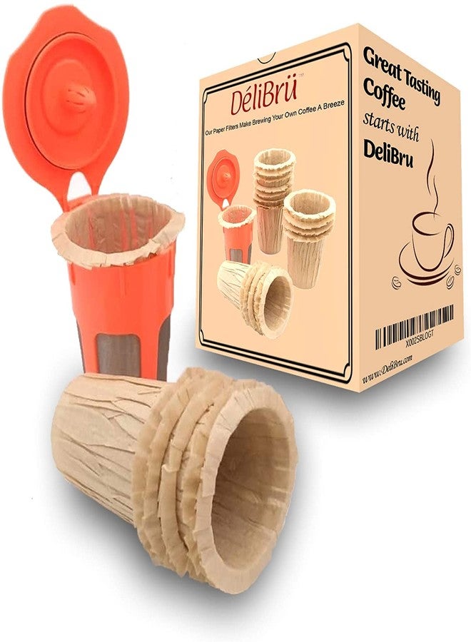 Delibru Unbleached Paper Filters for Reusable Carafe Fits All Brands -100% Compostable and Disposable Paper Filter (100/Box) by Delibru - Image 1
